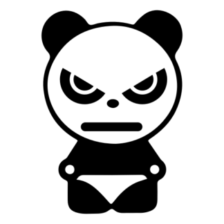 Angry Panda Decal (Black)